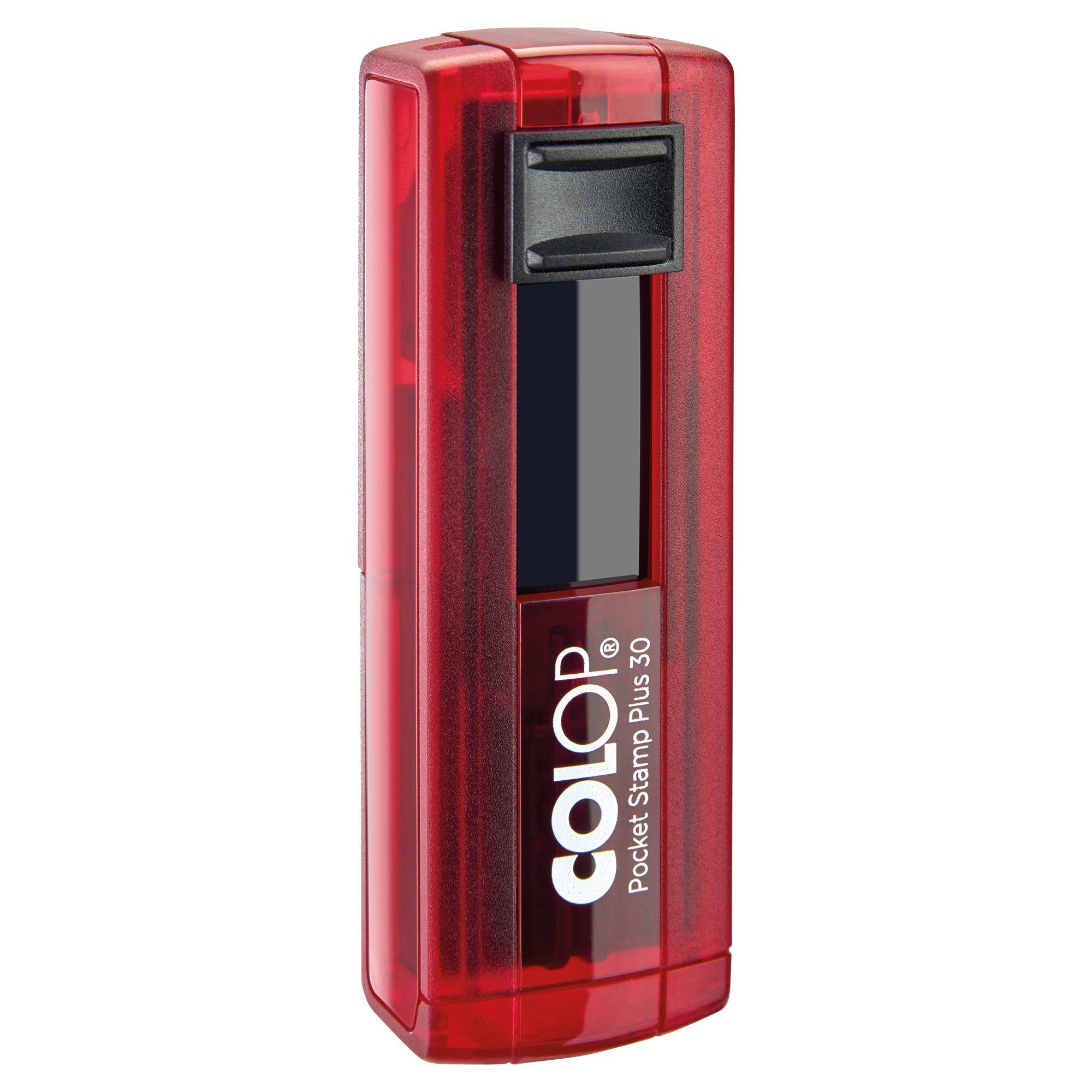 80456 Timbro Pocket Stamp Plus 30 - 18 x 47 mm - 5 righe - autoinchiostrante - rosso rubino - Colop - immagine 1