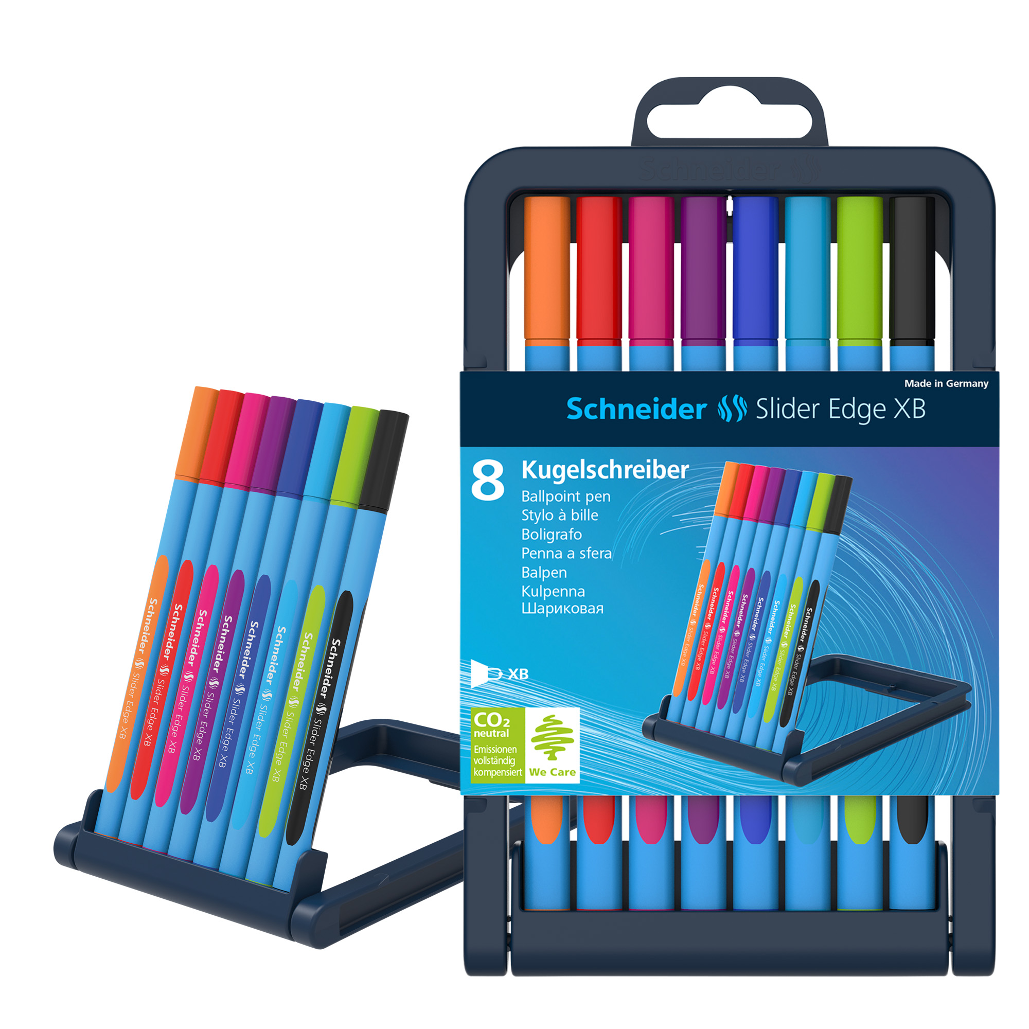 83367 Penna a sfera Slider Edge - tratto XB - colori assortiti - Schneider - astuccio 8 pezzi - immagine 1