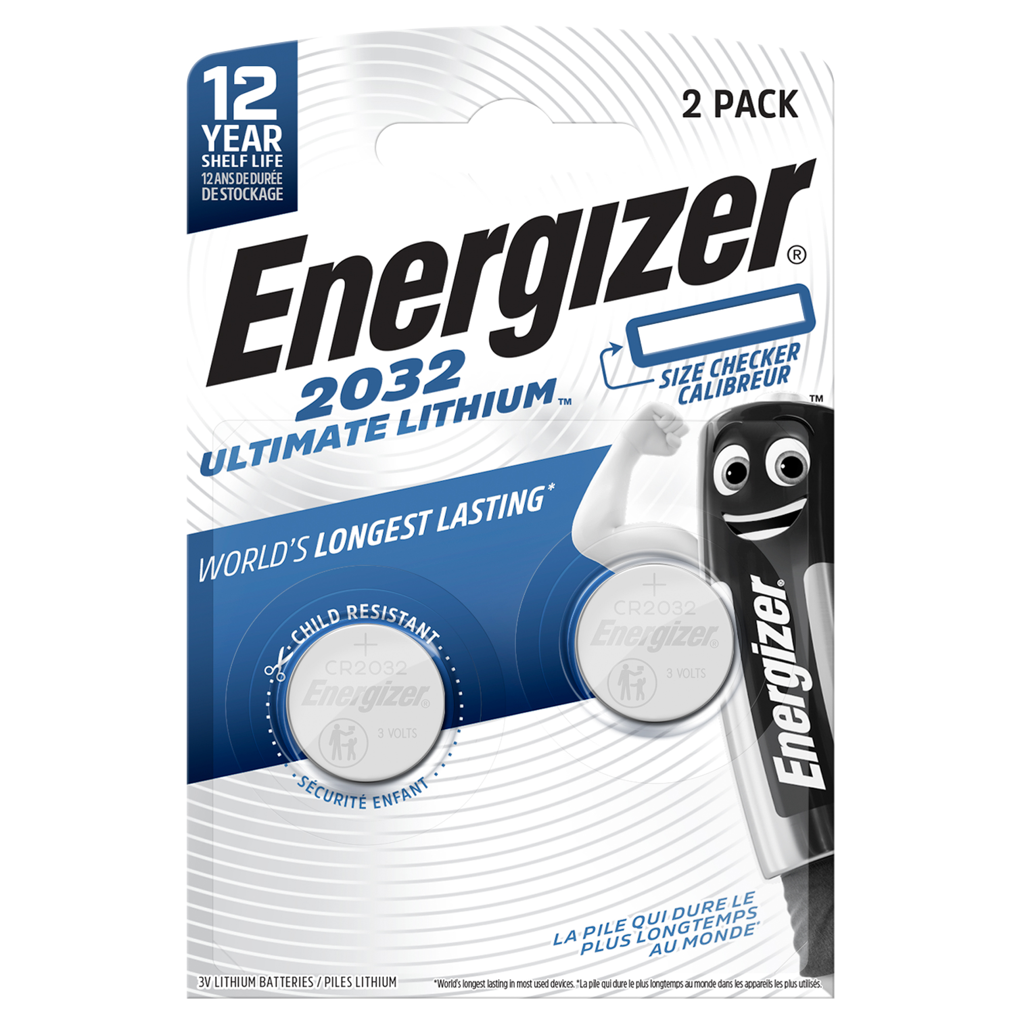 98134 Micropila CR2032 - 3V - a pastiglia - Ultimate Lithium - Energizer - blister 2 pezzi - immagine 1