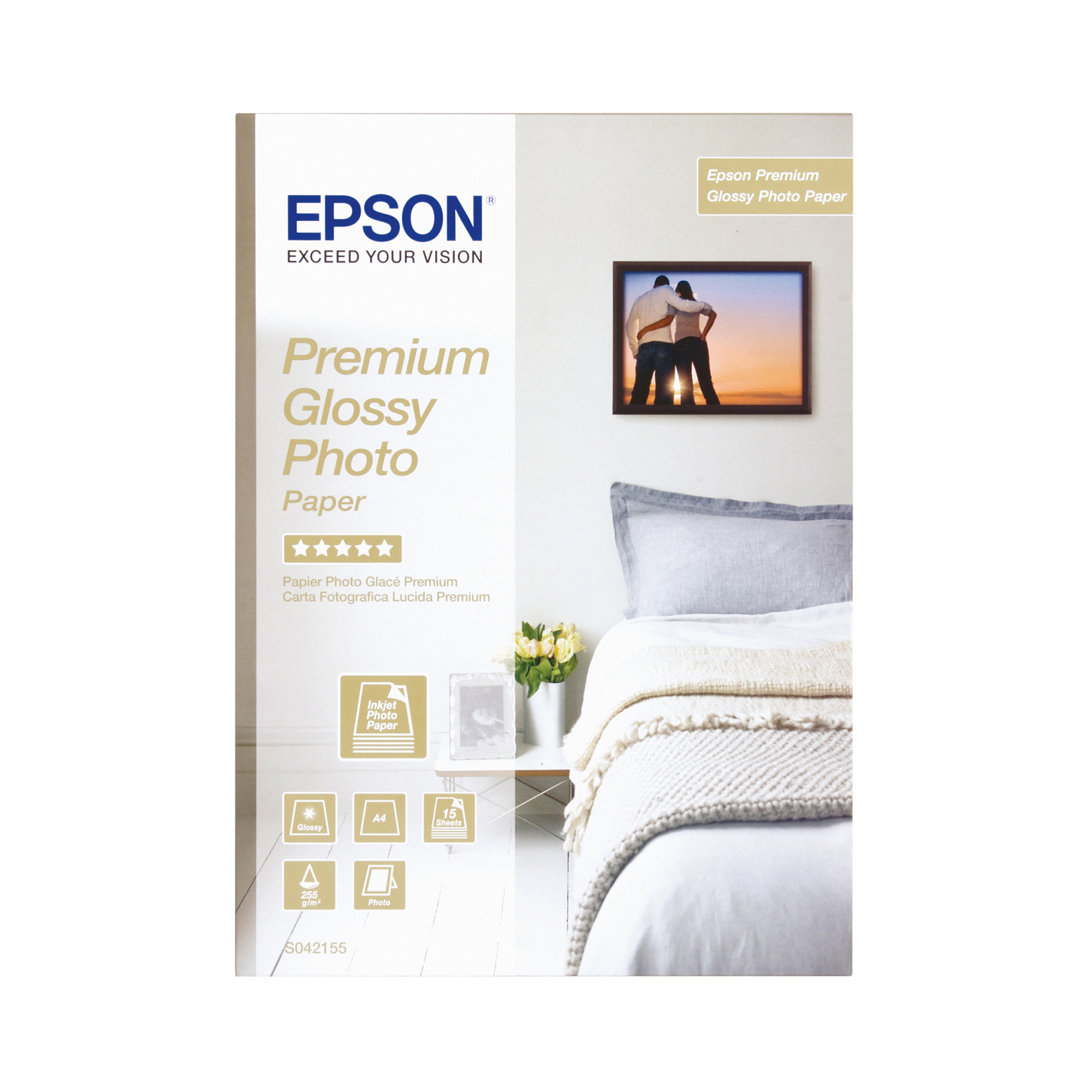 EPSS042155 Epson - Premium Glossy Photo Paper - A4 - 15 Fogli - C13S042155 - immagine 1