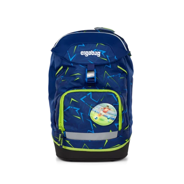Ergobag Prime Zaino da Scuola Front Runbear colore blu saette verdi