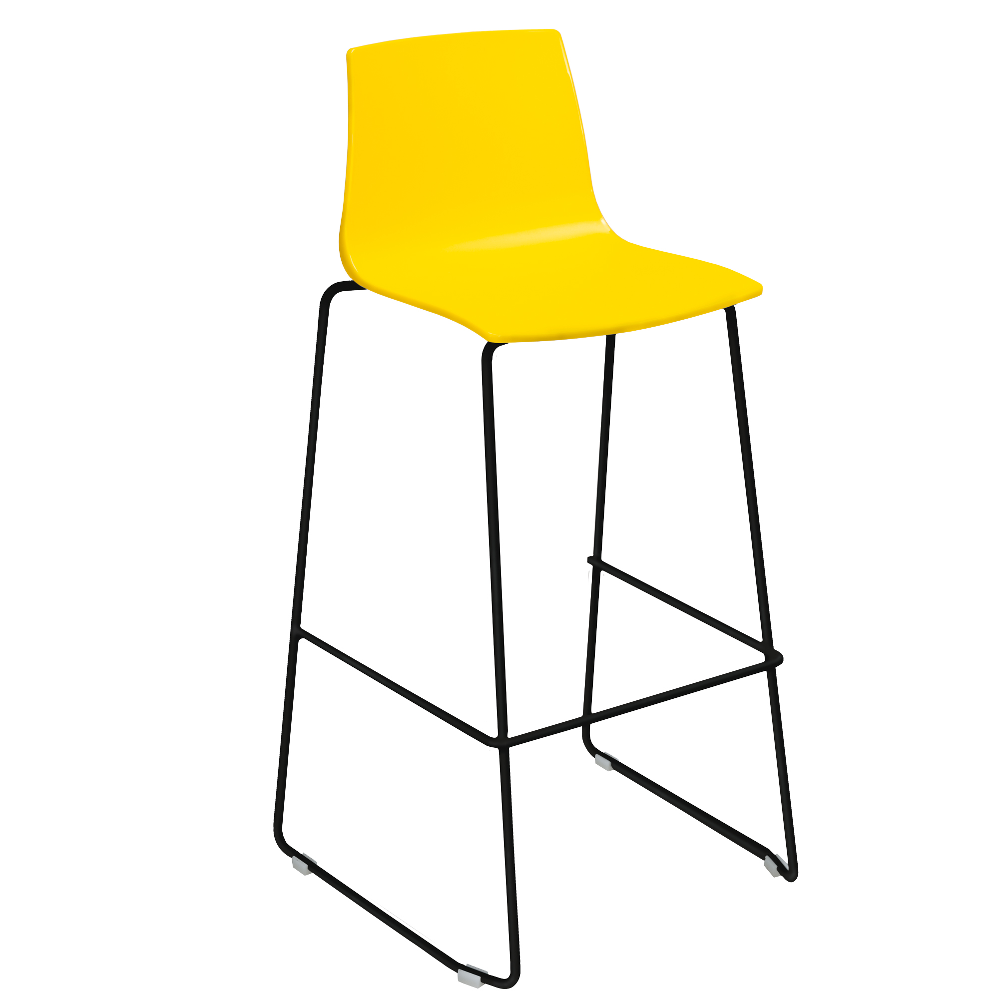 100650 Sgabello Imola Fix - Nero opaco/giallo - Grandsoleil - immagine 1