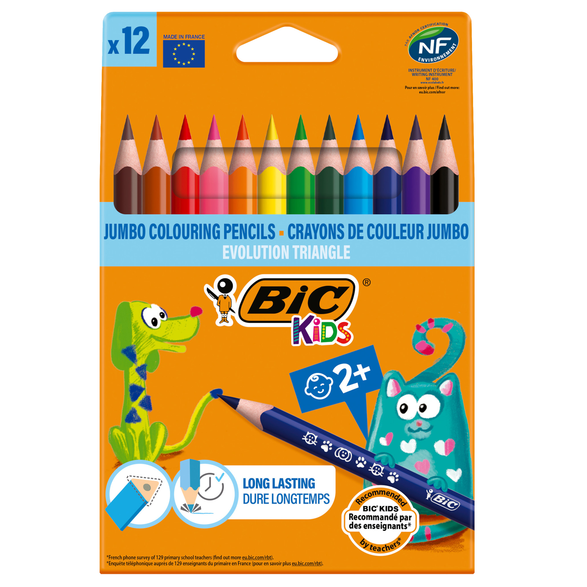 100740 Matita colorata Evolution Triangle - colori assortiti - Bic - conf. 12 pezzi - immagine 1