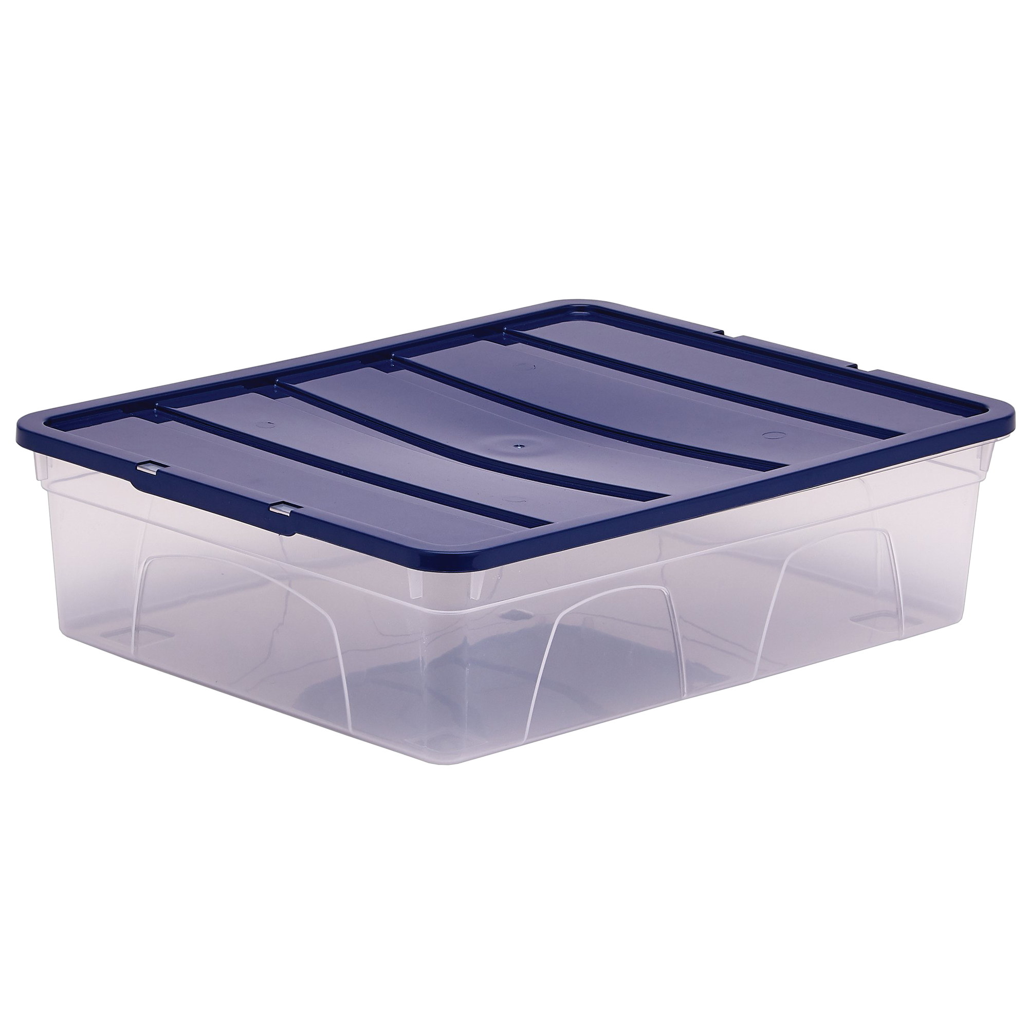 103351 Contenitore multiuso Bankers Box - 32 x 40 x 11 cm - 12 L - PP - con coperchio blu - trasparente - Fellowes - immagine 1