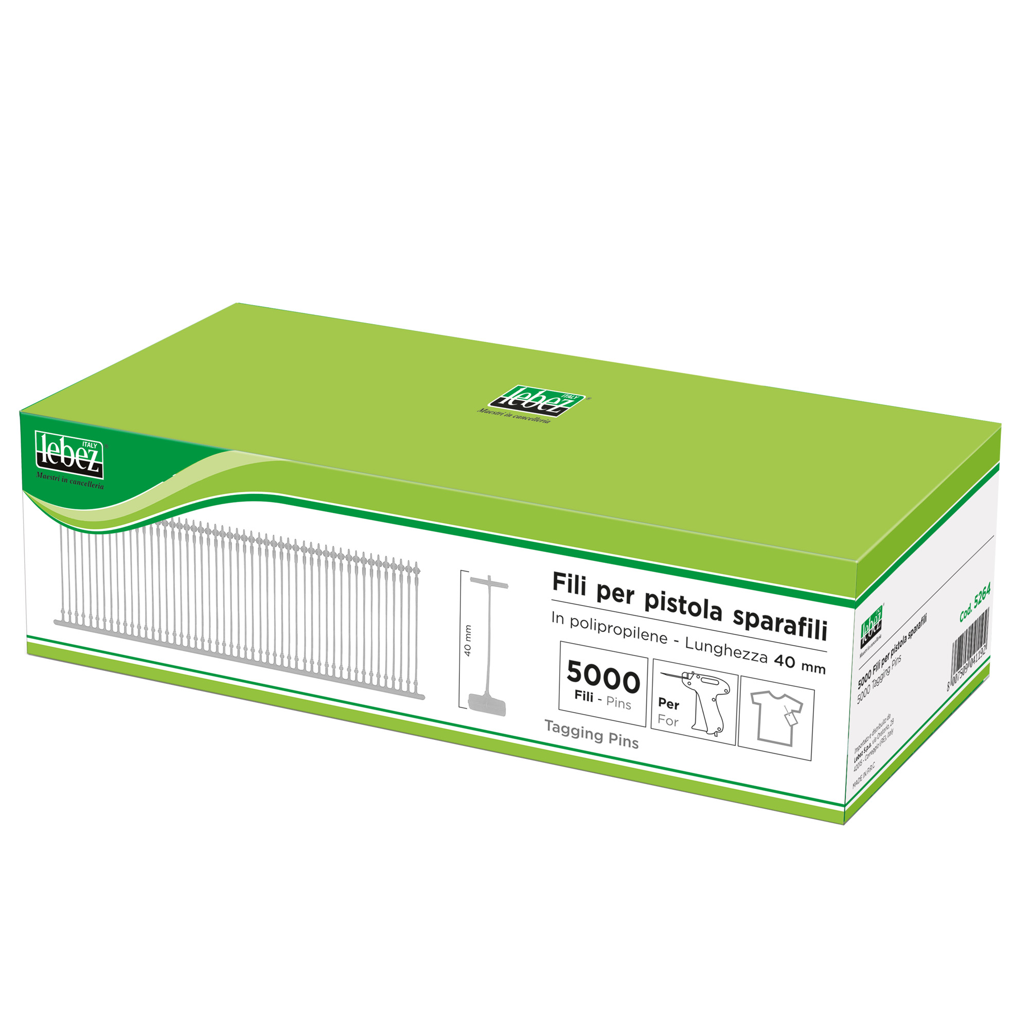 27985 Fili per sparafili Lebez 5260 - 6,5 cm - trasparente - Lebez - conf. 5000 pezzi - immagine 1