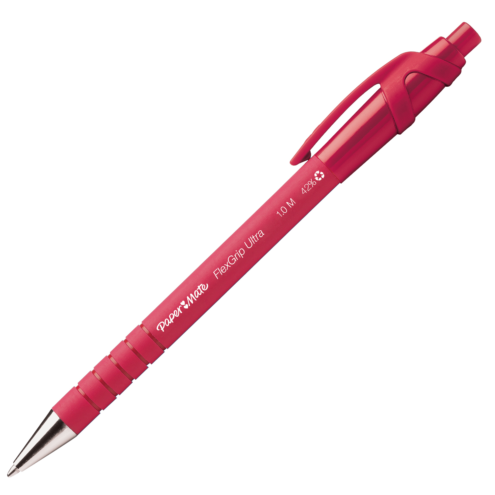 30043 Penna a sfera a scatto Flexgrip Ultra - punta 1,0mm - rosso - Papermate - immagine 1