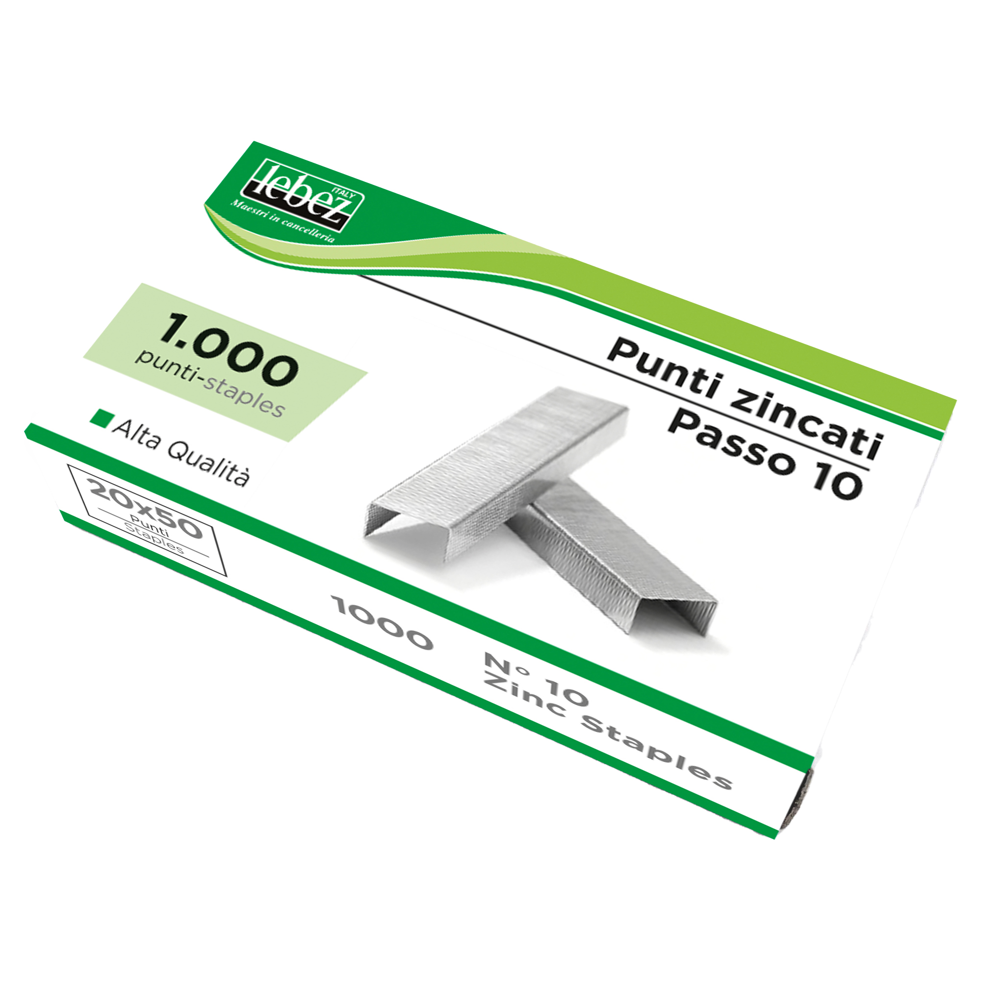 37185 Punti zincati P10 - passo 10 - 9/4 - metallo - Lebez - 20 conf. da 1000 punti - immagine 1