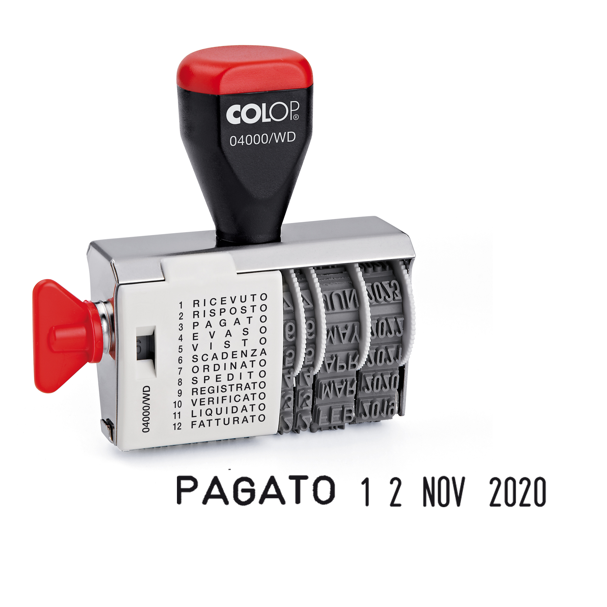 38138 Timbro 04000/WD datario + Polinomio - 12 diciture 4 mm - Colop - immagine 1