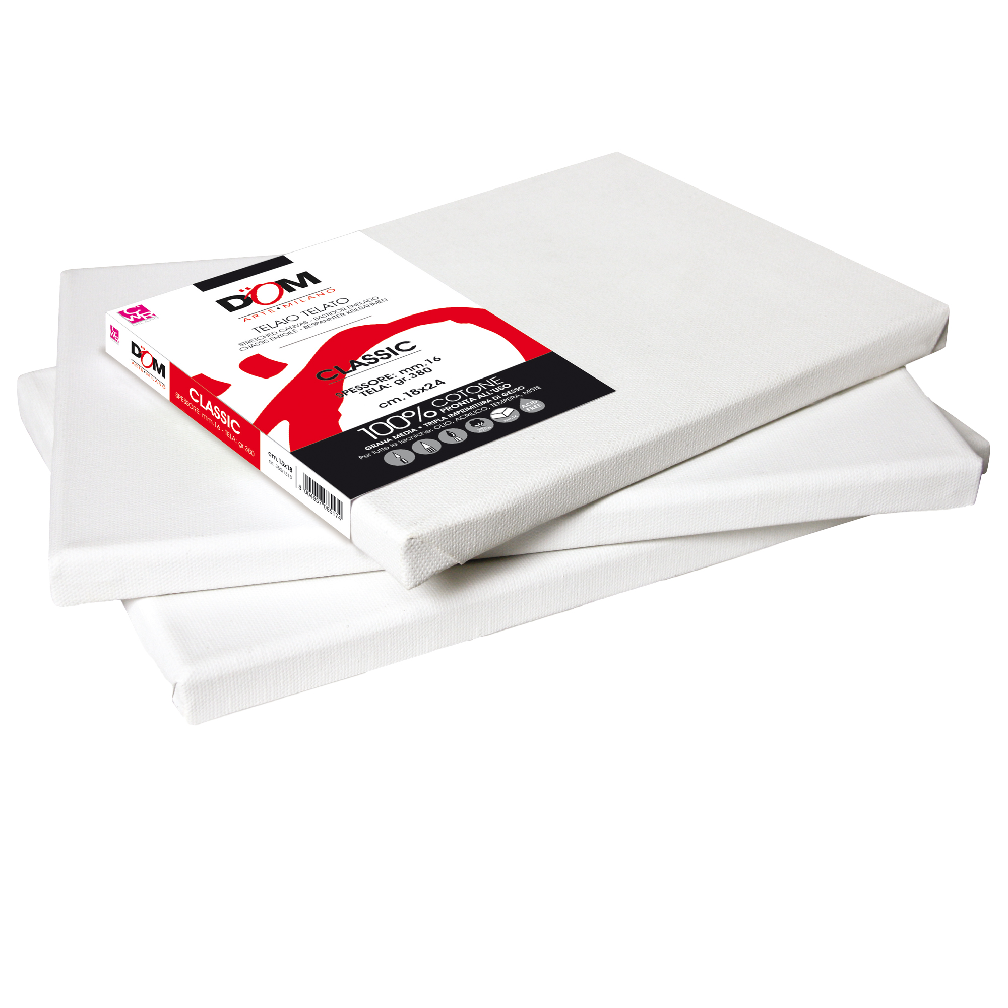 59081 Tela pittura Classic - 18 x 24 cm - bianco - DOM - immagine 1