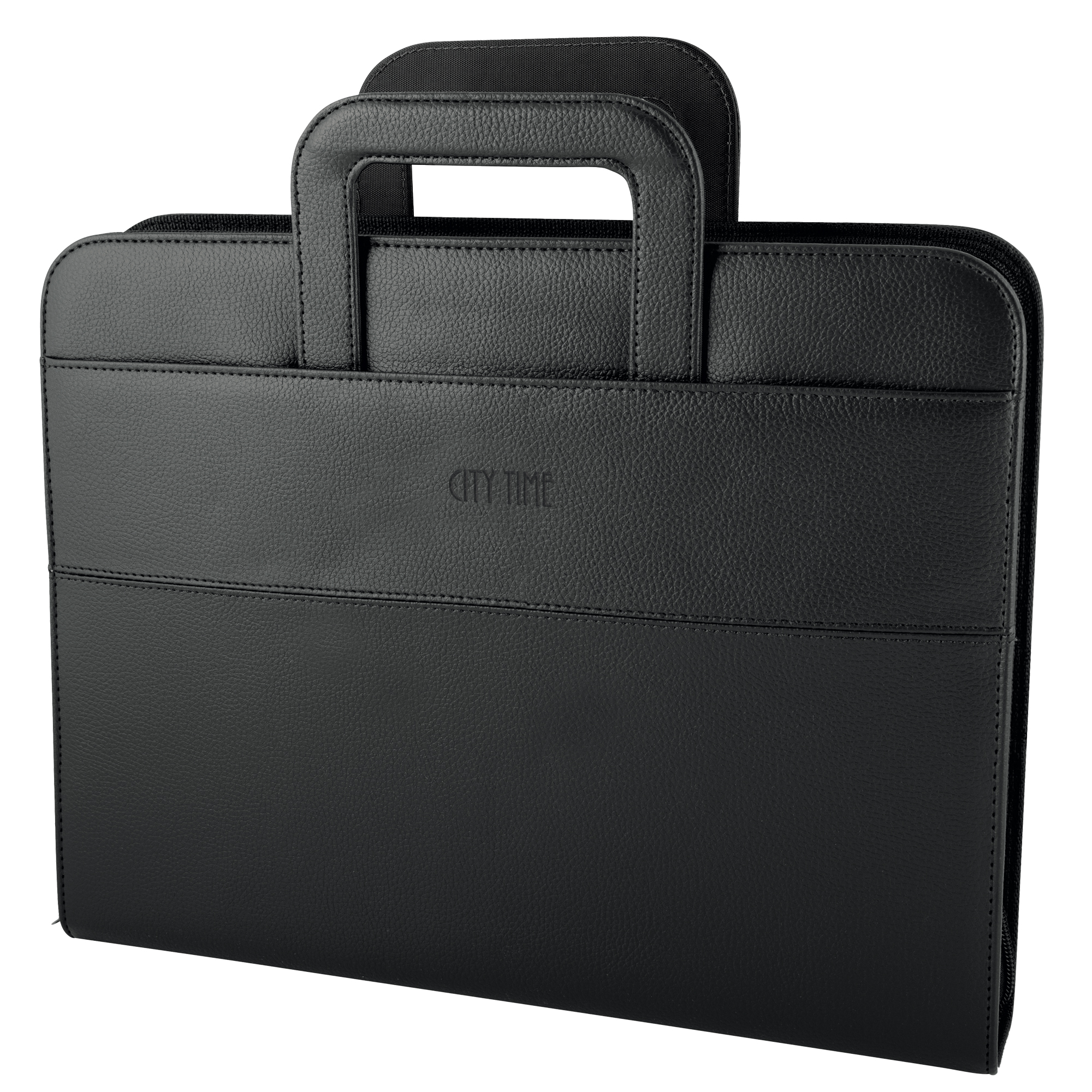 60401 Portablocco - similpelle - c/anelli - nero - 28,5x36 cm - City Time - immagine 1