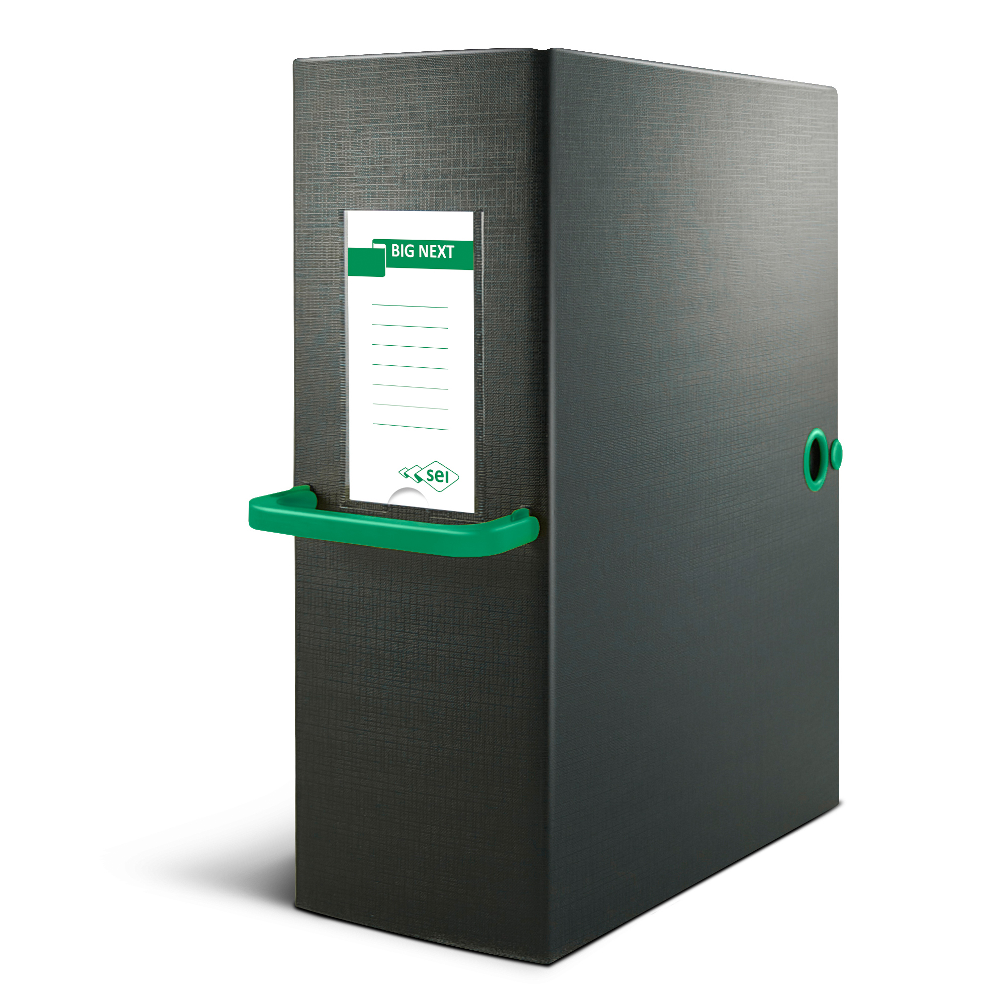 71817 Scatola archivio Big Next - dorso 12 cm - 25 x 35 cm - nero/verde - Sei Rota - immagine 1