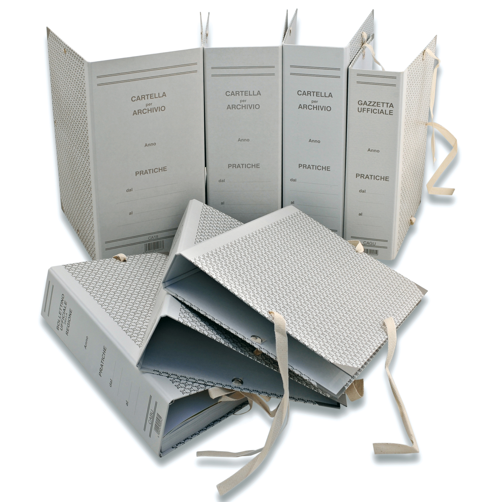 73593 Faldone - legacci rivettati - 35 x 25 cm - dorso 12 cm - grigio - Euro-cart - immagine 1