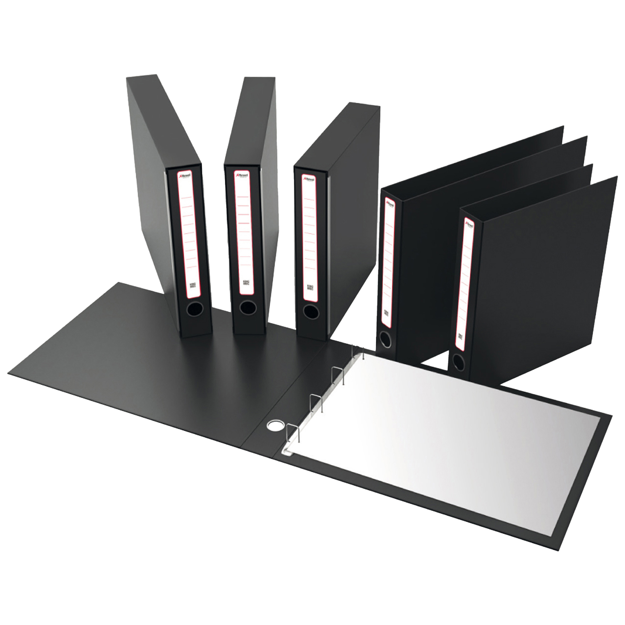 80322 Portatabulati KM UNI - con custodia - 12"x28 cm - dorso 5 cm - nero - Rexel - immagine 1