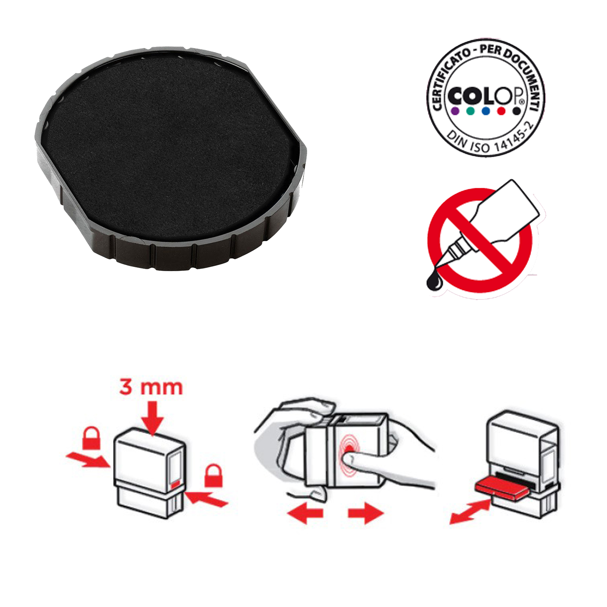 81045 Tampone di ricambio E/R50 - nero - Colop - immagine 1