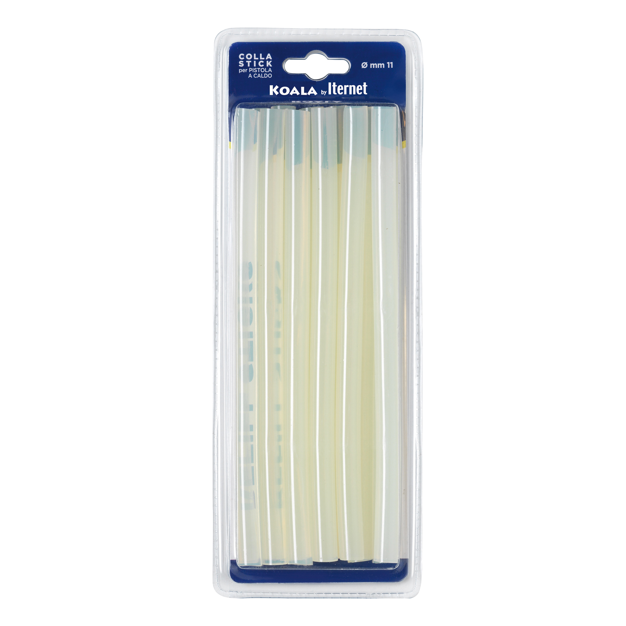 87098 Colla termofusibile - in stick - lunghezza 20 cm - diametro 1,1 cm - Iternet - blister da 12 refill (227 gr) - immagine 1