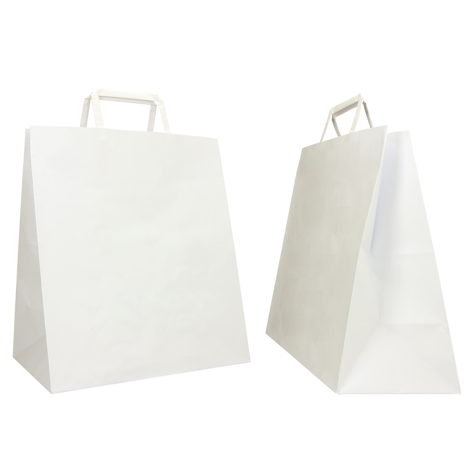 87770 Shopper Flat Large - maniglie piattina - 28 x 17 x 32 cm - carta kraft - bianco - Mainetti Bags - conf. 250 pezzi - immagine 1