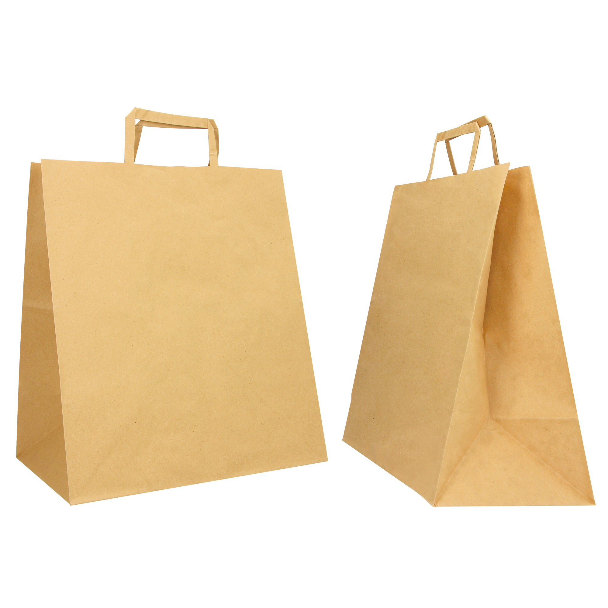 87779 Shopper Flat Large - maniglie piattina - 28 x 17 x 32 cm - carta kraft - avana - Mainetti Bags - conf. 250 pezzi - immagine 1