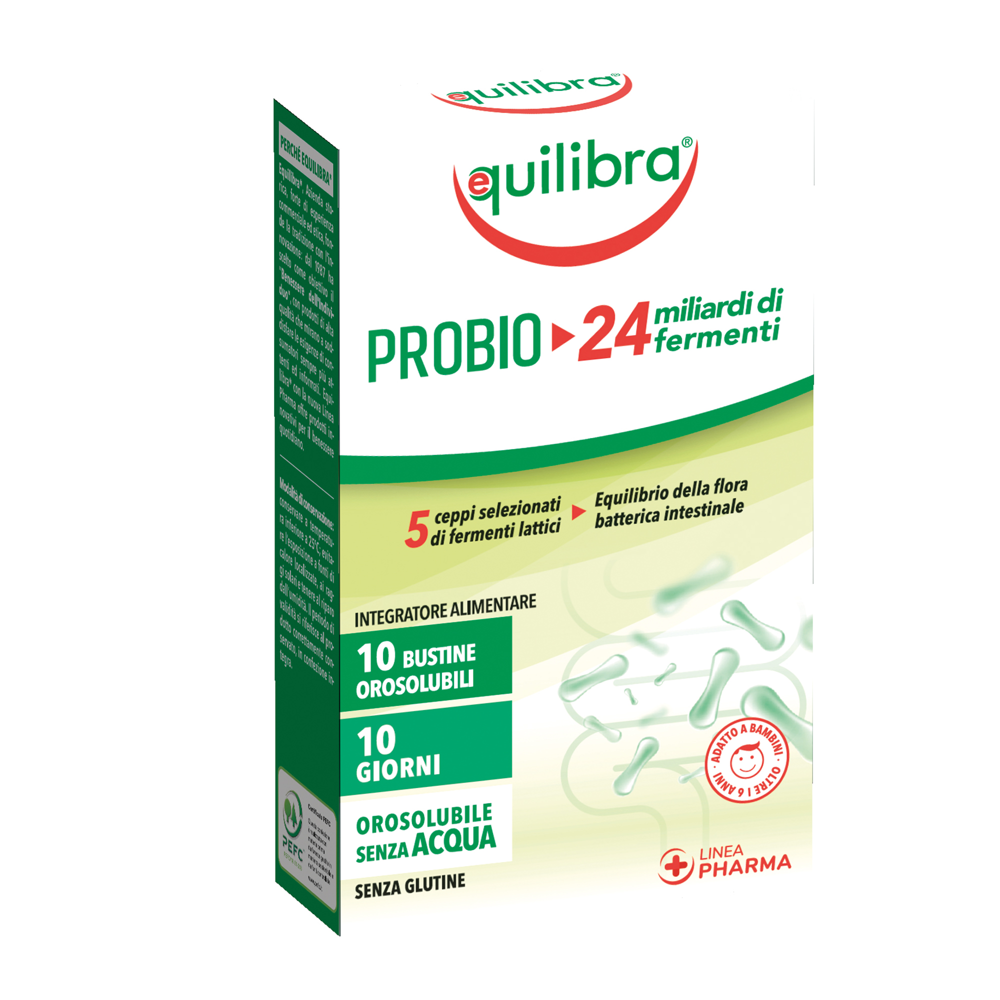 92295 Integratori ProBio 24 miliardi di fermenti - 10 bustine orosolubili (25 gr cad.) - Equilibra - immagine 1