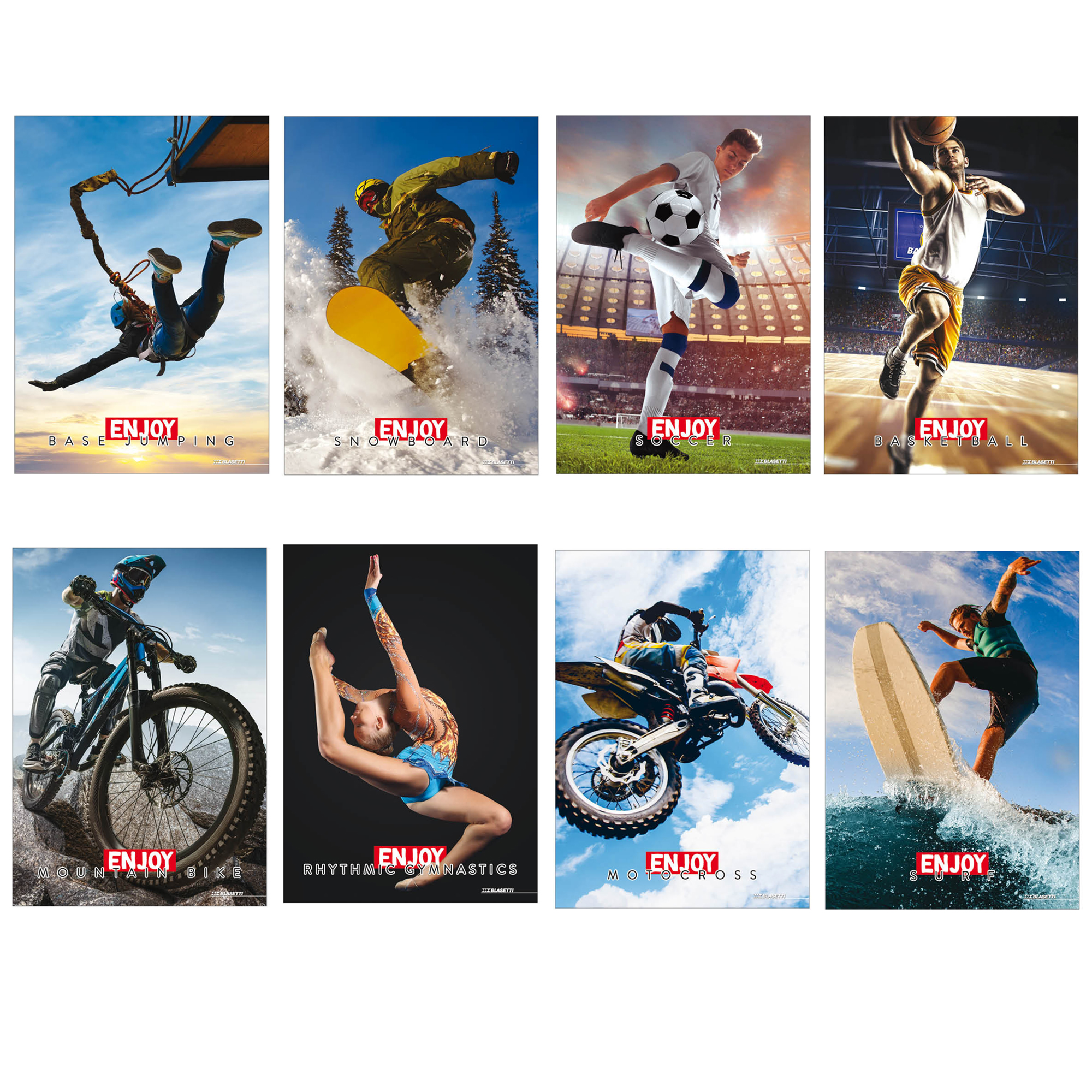97311 Maxiquaderno Enjoy Sport - A4 - 4 mm c/margine - 21 fogli - 80 gr - Blasetti - immagine 1