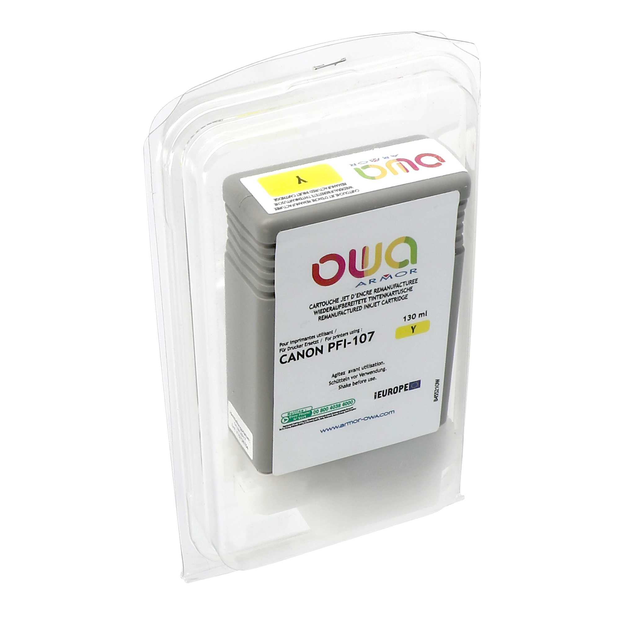 ARMKB45521 Armor - Cartuccia per Canon PFI-107 - Giallo - 107Y - immagine 1