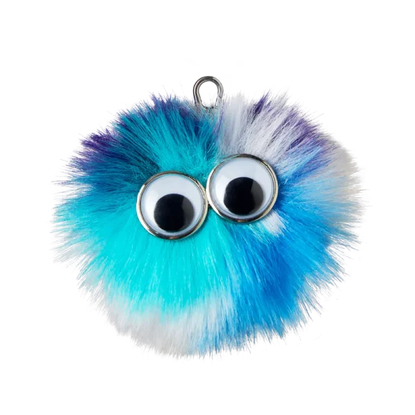 Ergobag Hangies Carlo Fluffy colore Blu, ciondolo decorativo con gancio per zaini Ergobag e portachiavi.