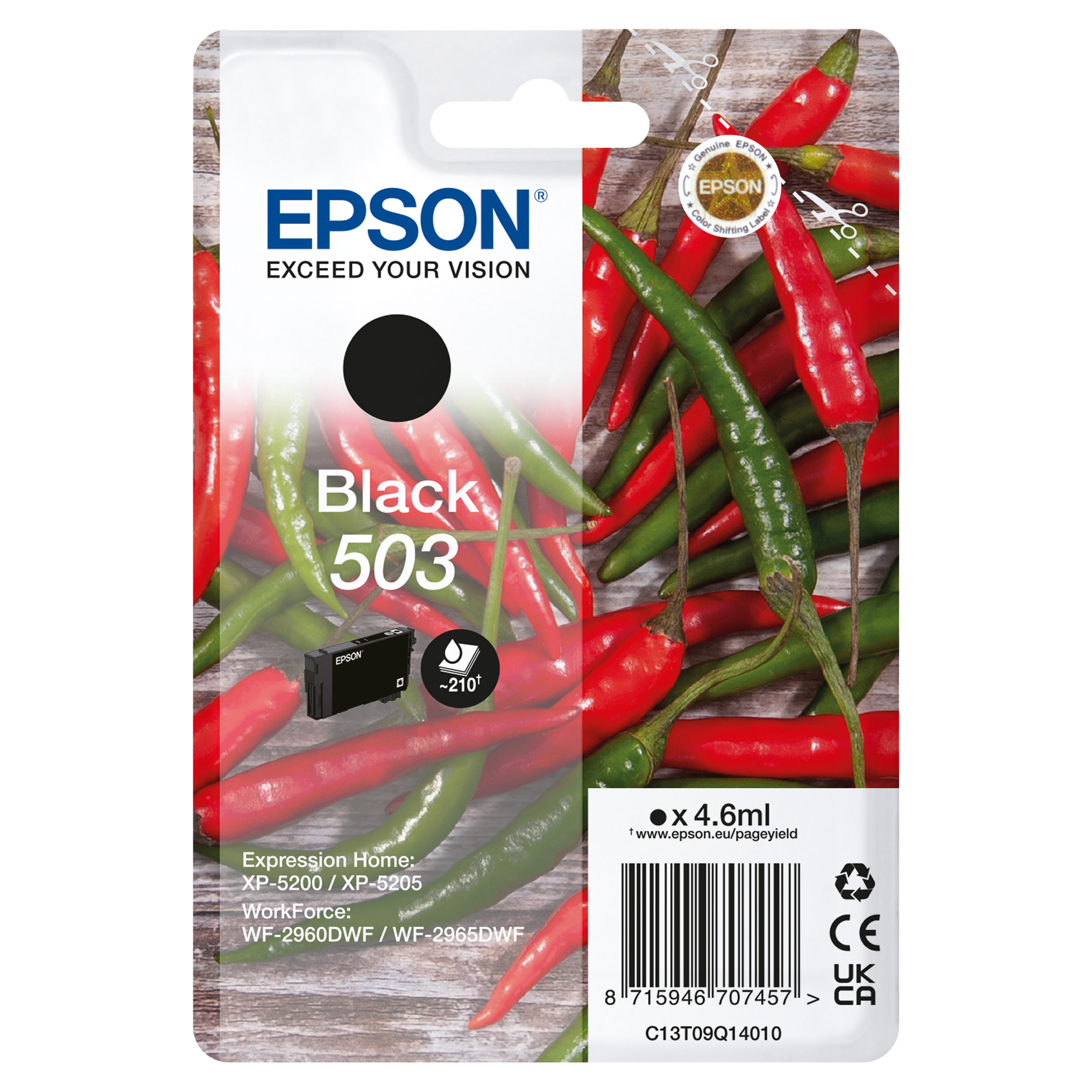 EPST09Q14010 Epson - Cartuccia - Nero - 503- C13T09Q14010 - 4,6 ml - immagine 1
