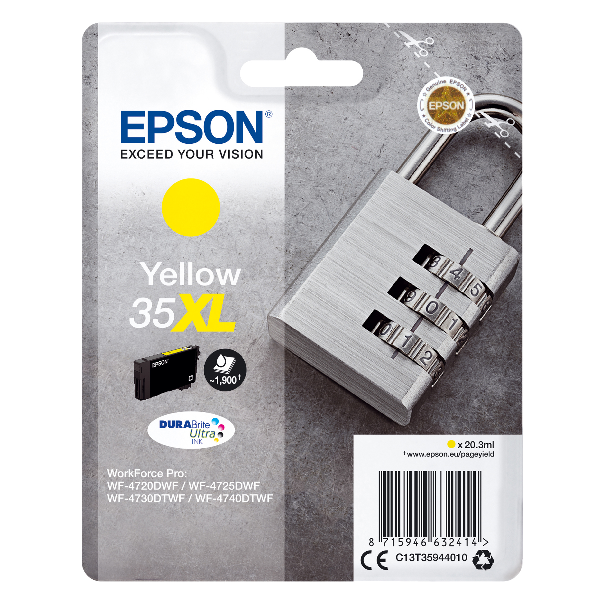 EPST35944010 Epson - Cartuccia ink - 35XL - Giallo - C13T35944010 - 20,3ml - immagine 1