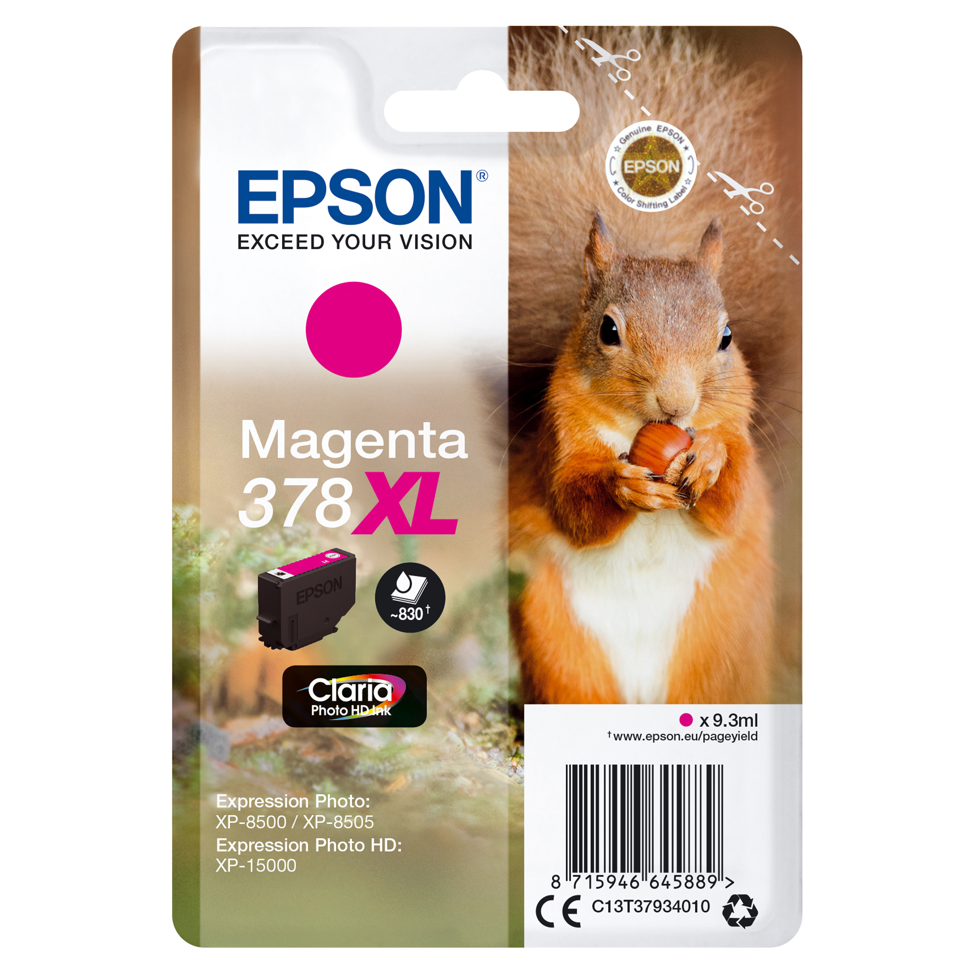 EPST37934010 Epson - Cartuccia ink - 378XL - Magenta - C13T37934010 - 9,3ml - immagine 1