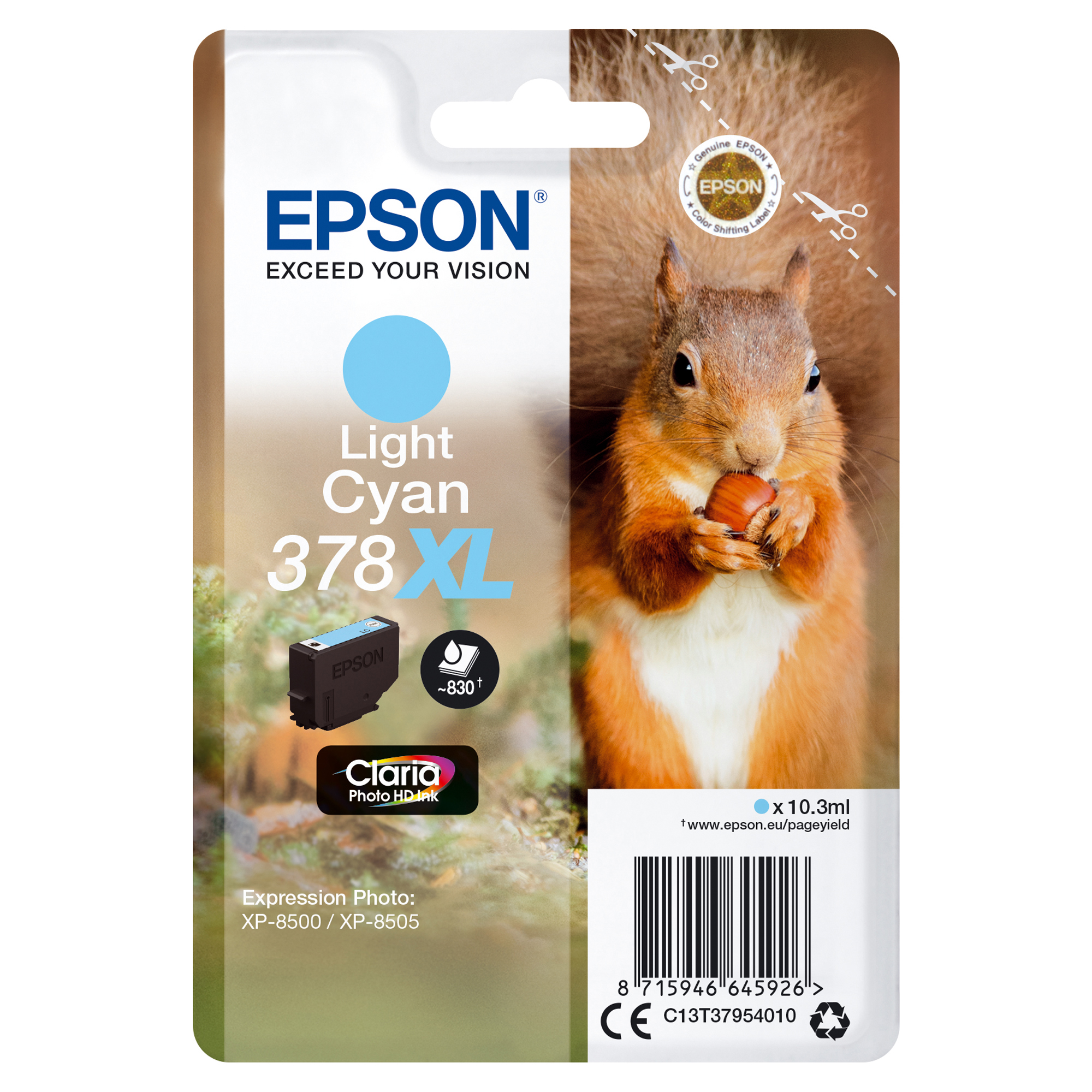 EPST37954010 Epson - Cartuccia ink - 378XL - Ciano chiaro - C13T37954010 - 10,3ml - immagine 1