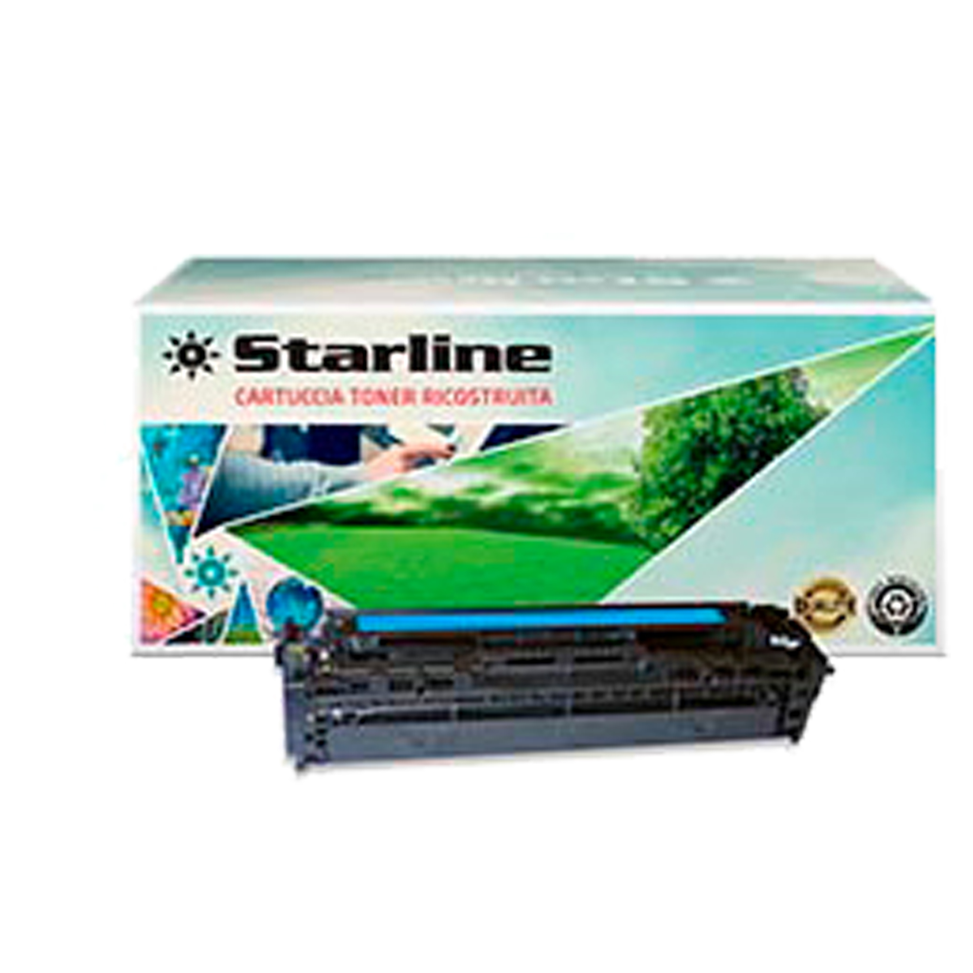 STLHCB541A Starline - Toner Ricostruito - per HP 125A - Ciano - CB541A - 1.400 pag - immagine 1