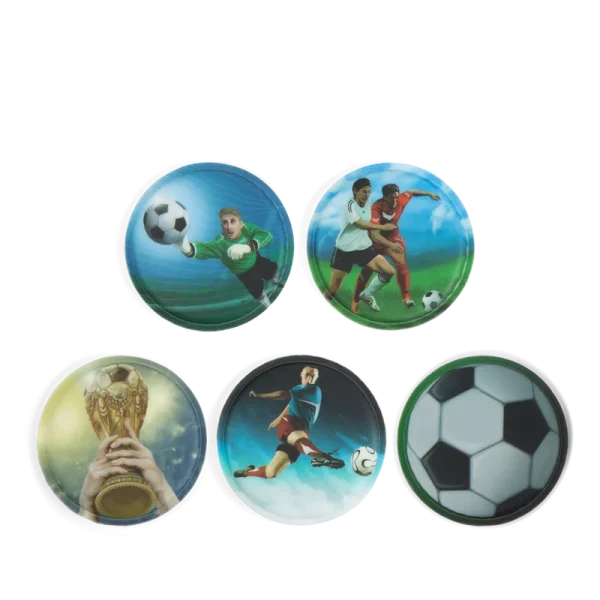 Set Ergobag Kletties Soccer colore blu, decorazioni intercambiabili con sistema a strappo per personalizzare zaini Ergobag.