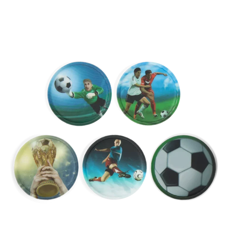 Set Ergobag Kletties Soccer colore blu, decorazioni intercambiabili con sistema a strappo per personalizzare zaini Ergobag.