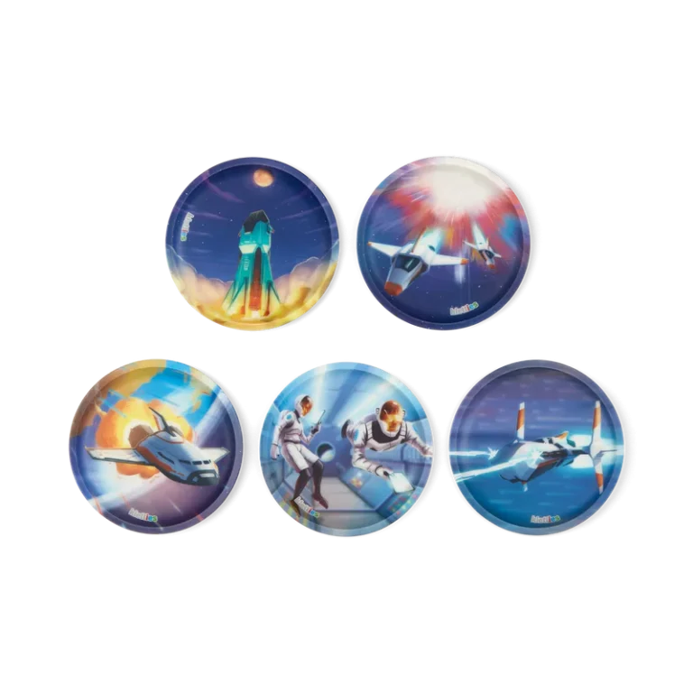 Set Ergobag Kletties Star Battle colore blu, decorazioni intercambiabili con sistema a strappo per personalizzare zaini Ergobag.