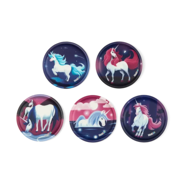 Set Ergobag Kletties Unicorns colore blu, decorazioni intercambiabili con sistema a strappo per personalizzare zaini Ergobag.