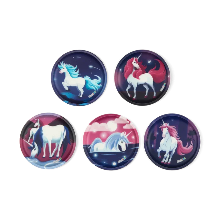 Set Ergobag Kletties Unicorns colore blu, decorazioni intercambiabili con sistema a strappo per personalizzare zaini Ergobag.