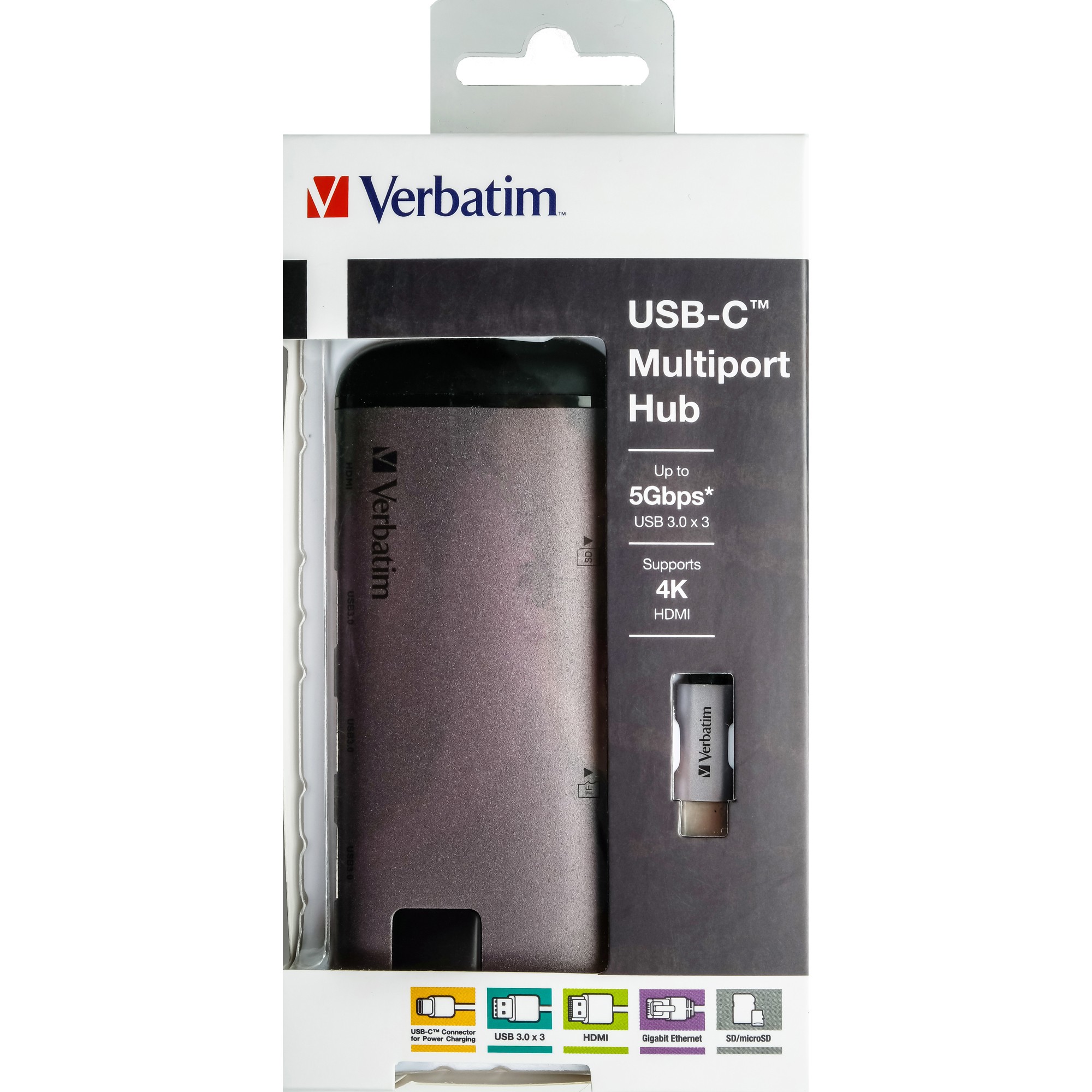 VERB49142 Verbatim - USB-C Adattatore USB 3.1 G1/ USB 3.0 X 3 / HDMI / SDHC / MICRO SDHC / R - 49142 - immagine 1