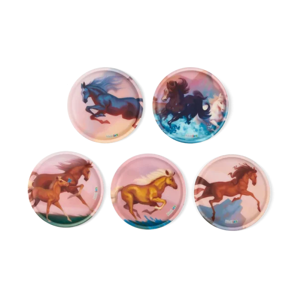 Set Ergobag Kletties Horse colore rosa, decorazioni intercambiabili con sistema a strappo per personalizzare zaini Ergobag.