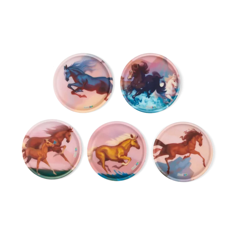 Set Ergobag Kletties Horse colore rosa, decorazioni intercambiabili con sistema a strappo per personalizzare zaini Ergobag.